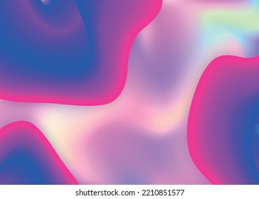 Fluid shape. Holographic 3d backdrop with modern trendy blend. Bright report, invitation design. Vivid gradient mesh. Fluid shape background with liquid dynamic elements.