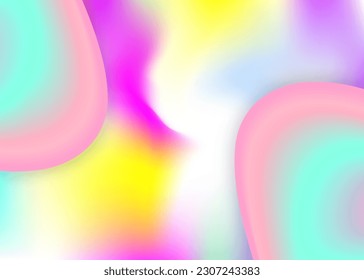 Fluid shape. Holographic 3d backdrop with modern trendy blend. Cool invitation, poster composition. Vivid gradient mesh. Fluid shape background with liquid dynamic elements.