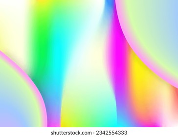Fluid shape. Holographic 3d backdrop with modern trendy blend. Soft magazine, banner frame. Vivid gradient mesh. Fluid shape background with liquid dynamic elements.