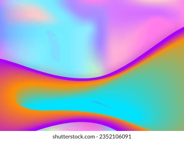 Fluid shape. Holographic 3d backdrop with modern trendy blend. Cosmic report, certificate template. Vivid gradient mesh. Fluid shape background with liquid dynamic elements.