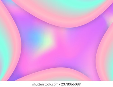 Fluid shape. Holographic 3d backdrop with modern trendy blend. Vivid gradient mesh. Circle wallpaper, magazine template. Fluid shape background with liquid dynamic elements.