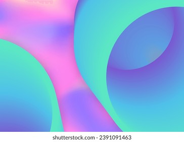 Fluid shape. Holographic 3d backdrop with modern trendy blend. Vivid gradient mesh. Colorful magazine, report design. Fluid shape background with liquid dynamic elements.