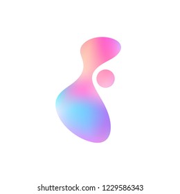 Fluid shape. Iridescent color