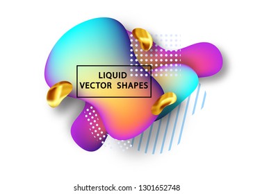 Fluid shape layout isolated template set. Template for the design of a logo, flyer or presentation. Fluid gradient elements. Colorful abstract shapes Liquid gradient elements.