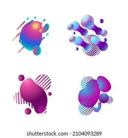 Fluid shape layout isolated template. Fluid gradient elements. Colorful abstract shapes. Futuristic trendy dynamic elements. Liquid gradient elements for minimal banner, logo, social post.