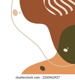 fluid shape and line element with earth color tone for ornament or decoration corner border and header background