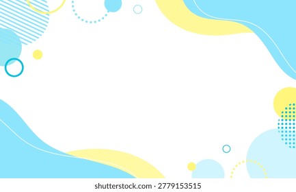 Fluid shape and Memphis design frame background