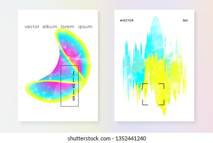 Fluid shape. Modern holographic gradient, blur, mesh, blend. Neon layout. Futuristic background. Vibrant layered hologram. Soft invitation. Fluid shape with dynamic elements.
