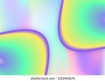 Fluid shape. Neon cover, certificate template. Vivid gradient mesh. Holographic 3d backdrop with modern trendy blend. Fluid shape background with liquid dynamic elements.