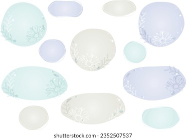Fluid shape parts of marguerite flowers, adorned. Cold colors