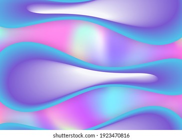 Fluid shape. Pop flyer, invitation frame. Holographic 3d backdrop with modern trendy blend. Vivid gradient mesh. Fluid shape background with liquid dynamic elements.