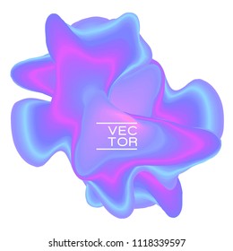 Fluid shape poster cover with modern hipster background colors. Futuristic gradient composition. Eps10 vector template for placard, banner, flyer, presentation or report in cyan, blue, pink, purple.