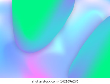 Fluid shape. Psychedelic certificate, banner template. Vivid gradient mesh. Holographic 3d backdrop with modern trendy blend. Fluid shape background with liquid dynamic elements.