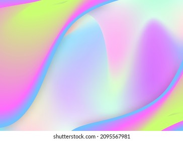 Fluid shape. Psychedelic magazine, invitation frame. Vivid gradient mesh. Holographic 3d backdrop with modern trendy blend. Fluid shape background with liquid dynamic elements.