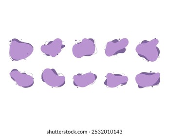 Fluid Shape Purple Element Set 