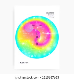 Fluid shape. Transparent layered hologram. Soft invitation. Modern holographic gradient, blur, mesh, blend. Futuristic background. Abstract template. Fluid shape with dynamic elements.