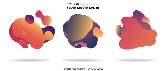 fluid shape vector set. gradient liquid with sunset colors, Template for the design of a logo, flyer, presentation, gift card,  Poster on wall,  landing page, ,coverbook,  baner, social media posted