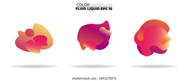 fluid shape vector set. gradient liquid with sunset colors, Template for the design of a logo, flyer, presentation, gift card,  Poster on wall,  landing page, ,coverbook,  baner, social media posted