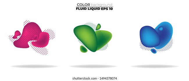 fluid shape vector set. gradient liquid with neon colors, item for the design of a logo, flyer, persentation, gift card,  Poster on wall,  landing page, ,coverbook,  banner, social media posted