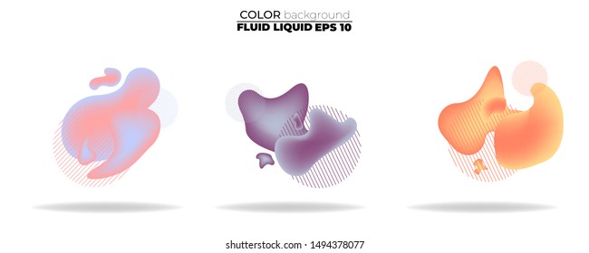 fluid shape vector set. gradient liquid with sunset colors, design for the design of a logo, flyer, persentation, gift card,  Poster on wall,  landing page, ,coverbook,  banner, social media posted