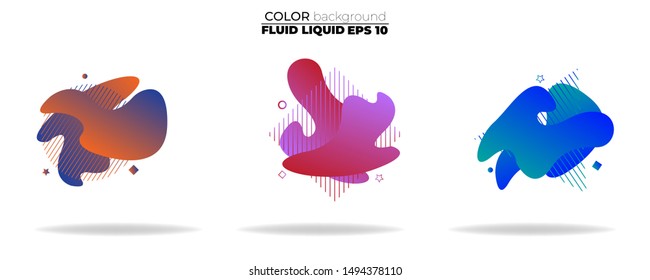 fluid shape vector set. gradient liquid with sunset colors, design for the design of a logo, flyer, persentation, gift card,  Poster on wall,  landing page, ,coverbook,  banner, social media posted