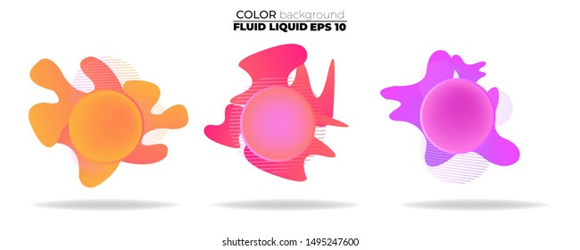 fluid shape vector set. gradient liquid with neon colors, item for the design of a logo, flyer, persentation, gift card,  Poster on wall,  landing page, ,coverbook,  banner, social media posted