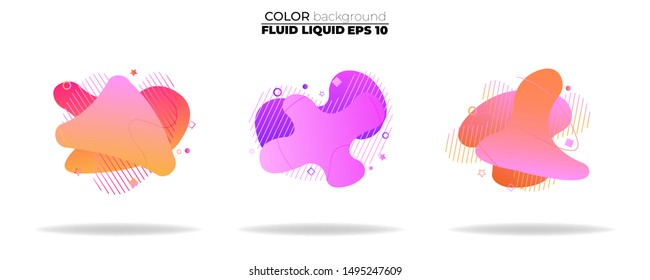 fluid shape vector set. gradient liquid with neon colors, item for the design of a logo, flyer, persentation, gift card,  Poster on wall,  landing page, ,coverbook,  banner, social media posted