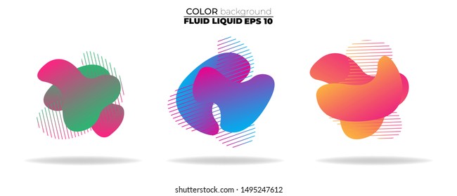fluid shape vector set. gradient liquid with neon colors, item for the design of a logo, flyer, persentation, gift card,  Poster on wall,  landing page, ,coverbook,  banner, social media posted