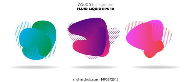 fluid shape vector set. gradient liquid with neon colors, item for the design of a logo, flyer, persentation, gift card,  Poster on wall,  landing page, ,coverbook,  banner, social media posted