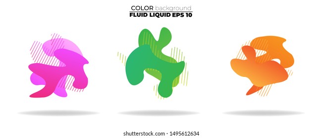 fluid shape vector set. gradient liquid with neon colors. item for the design of a logo, flyer, persentation, gift card,  Poster on wall,  landing page, ,coverbook,  banner, social media posted