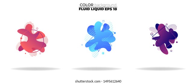 fluid shape vector set. gradient liquid with neon colors. item for the design of a logo, flyer, persentation, gift card,  Poster on wall,  landing page, ,coverbook,  banner, social media posted