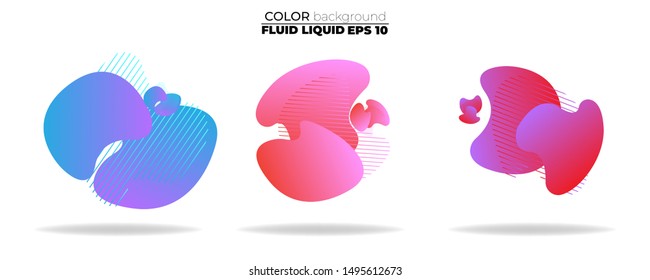 fluid shape vector set. gradient liquid with neon colors. item for the design of a logo, flyer, persentation, gift card,  Poster on wall,  landing page, ,coverbook,  banner, social media posted