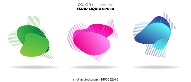 fluid shape vector set. gradient liquid with neon colors. item for the design of a logo, flyer, persentation, gift card,  Poster on wall,  landing page, ,coverbook,  banner, social media posted