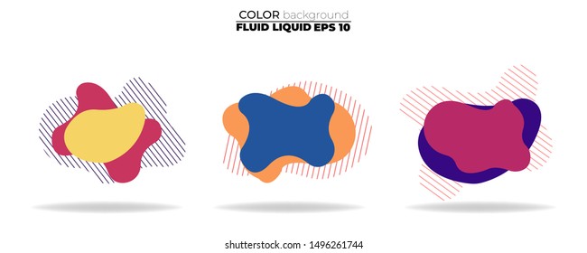 fluid shape vector set. gradient liquid with neon colors. item for the design of a logo, flyer, persentation, gift card,  Poster on wall,  landing page, ,coverbook,  banner, social media posted,