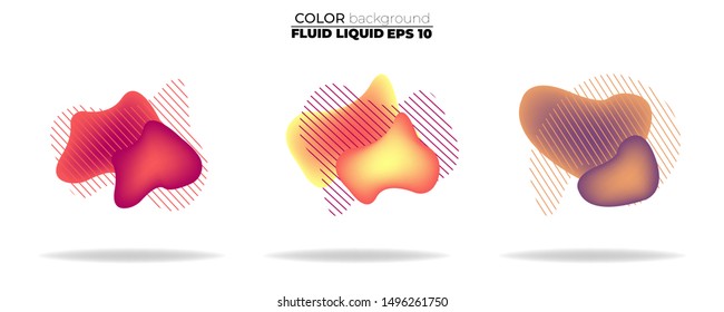 fluid shape vector set. gradient liquid with neon colors. item for the design of a logo, flyer, persentation, gift card,  Poster on wall,  landing page, ,coverbook,  banner, social media posted,
