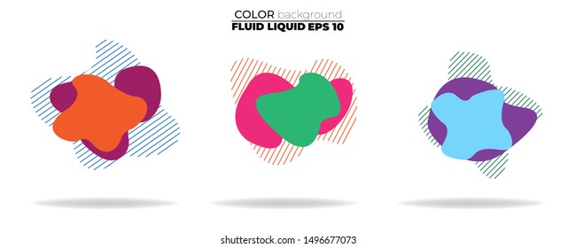 fluid shape vector set. gradient liquid with neon colors. item for the design of a logo, flyer, persentation, gift card,  Poster on wall,  landing page, ,coverbook,  banner, social media posted