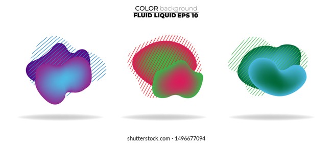 fluid shape vector set. gradient liquid with neon colors. item for the design of a logo, flyer, persentation, gift card,  Poster on wall,  landing page, ,coverbook,  banner, social media posted