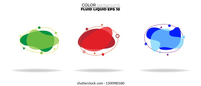 fluid shape vector set. gradient liquid with neon colors. item for the design of a logo, flyer, persentation, gift card,  Poster on wall,  landing page, ,coverbook,  banner, social media posted