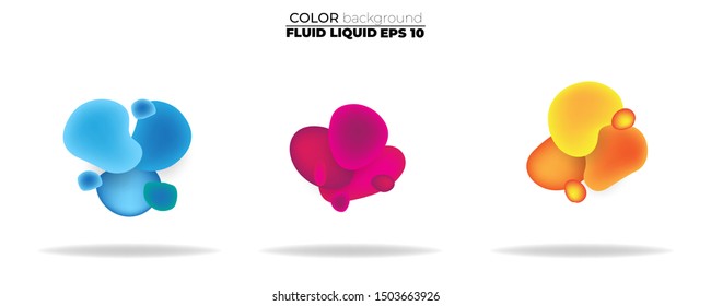 fluid shape vector set. gradient liquid with sunset colors, Template for the design of a logo, flyer, presentation, gift card,  Poster on wall,  landing page, ,coverbook,  baner, social media posted