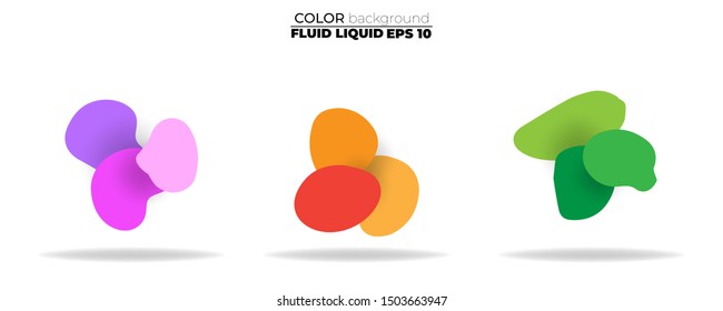 fluid shape vector set. gradient liquid with sunset colors, Template for the design of a logo, flyer, presentation, gift card,  Poster on wall,  landing page, ,coverbook,  baner, social media posted