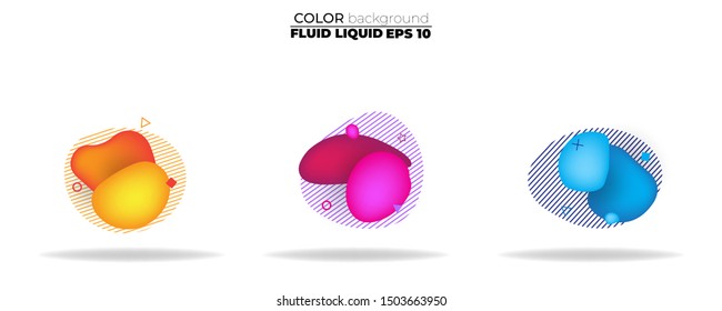 fluid shape vector set. gradient liquid with sunset colors, Template for the design of a logo, flyer, presentation, gift card,  Poster on wall,  landing page, ,coverbook,  baner, social media posted