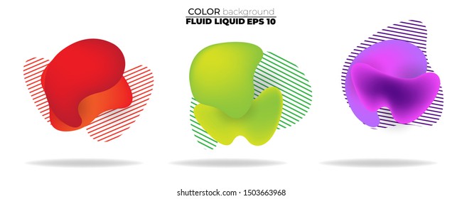 fluid shape vector set. gradient liquid with sunset colors, Template for the design of a logo, flyer, presentation, gift card,  Poster on wall,  landing page, ,coverbook,  baner, social media posted