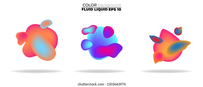 fluid shape vector set. gradient liquid with sunset colors, Template for the design of a logo, flyer, presentation, gift card,  Poster on wall,  landing page, ,coverbook,  baner, social media posted