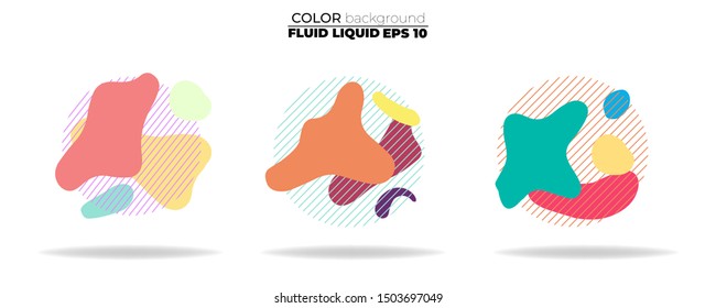 fluid shape vector set. gradient liquid with sunset colors, Template for the design of a logo, flyer, presentation, gift card,  Poster on wall,  landing page, coverbook,  baner, social media posted