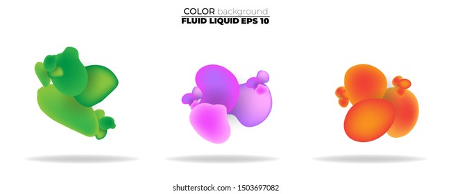 fluid shape vector set. gradient liquid with sunset colors, Template for the design of a logo, flyer, presentation, gift card,  Poster on wall,  landing page, coverbook,  baner, social media posted