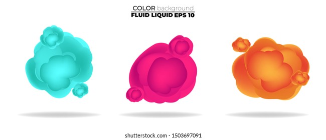 fluid shape vector set. gradient liquid with sunset colors, Template for the design of a logo, flyer, presentation, gift card,  Poster on wall,  landing page, coverbook,  baner, social media posted