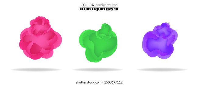 fluid shape vector set. gradient liquid with sunset colors, Template for the design of a logo, flyer, presentation, gift card,  Poster on wall,  landing page, coverbook,  baner, social media posted