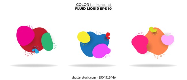 fluid shape vector set. gradient liquid with sunset colors, Template for the design of a logo, flyer, presentation, gift card,  Poster on wall,  landing page, coverbook,  baner, social media posted