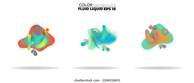fluid shape vector set. gradient liquid with sunset colors, Template for the design of a logo, flyer, presentation, gift card,  Poster on wall,  landing page, coverbook,  baner, social media posted