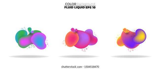fluid shape vector set. gradient liquid with sunset colors, Template for the design of a logo, flyer, presentation, gift card,  Poster on wall,  landing page, coverbook,  baner, social media posted